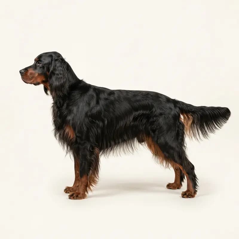 长毛毛型的戈登塞特犬