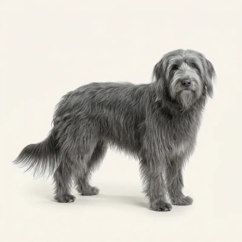 Collie barbudo adulto en Azul