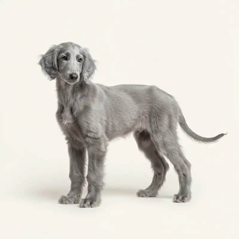 Afghanischer Windhund Welpe in Silber
