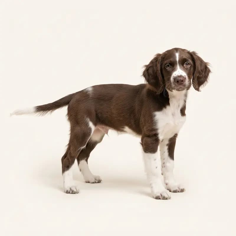 德国长毛指示犬 Welpe in 棕白色