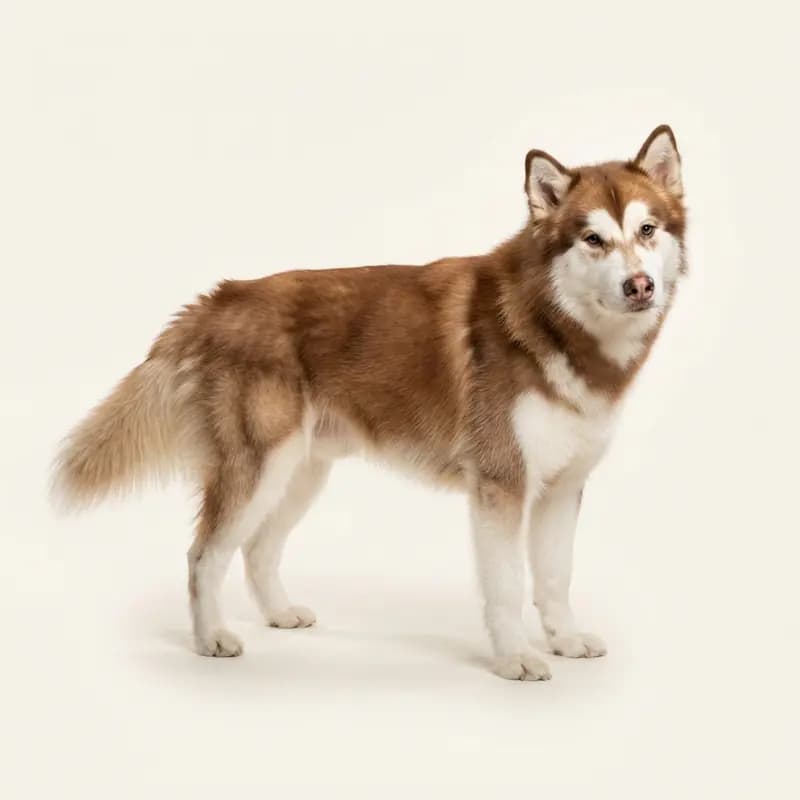 Alaskan Malamute ausgewachsen, Rot-Weiß