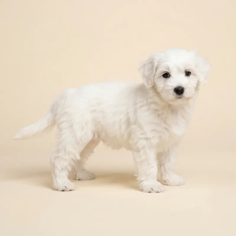Cucciolo di Terrier tibetano color Bianco