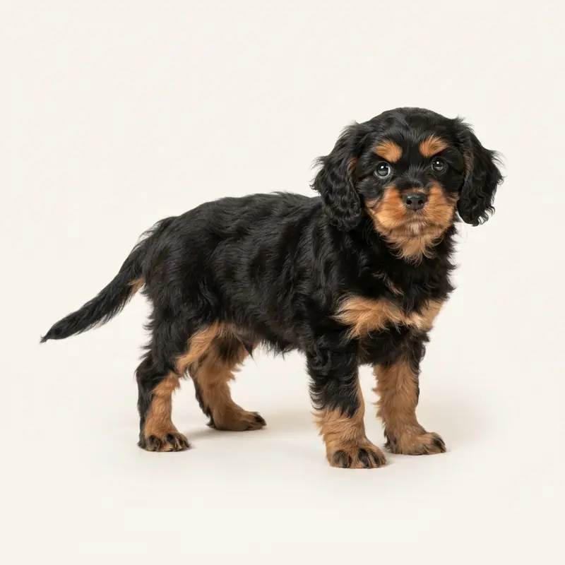 Cavachon puppy in 黑褐双色