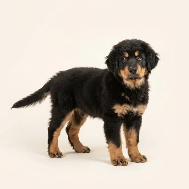Tibetansk Mastiff Welpe in Sort med tan