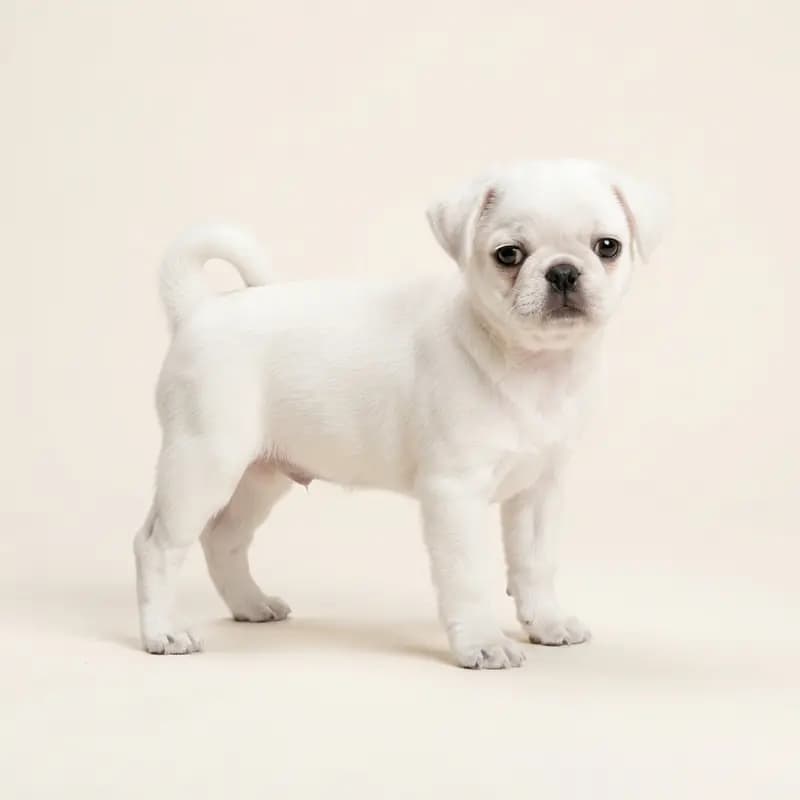 巴哥犬 Welpe in 白色