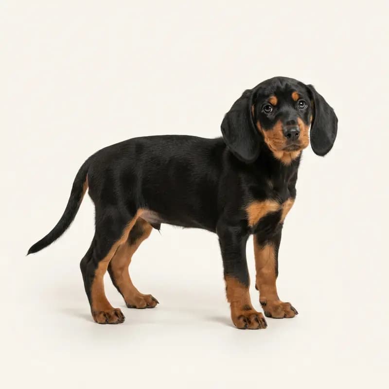瑞士矮脚猎犬 Welpe in 黑褐双色