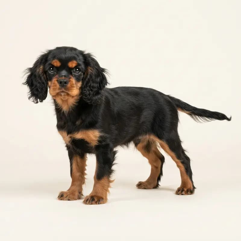 骑士查理王小猎犬 Welpe in 黑褐双色