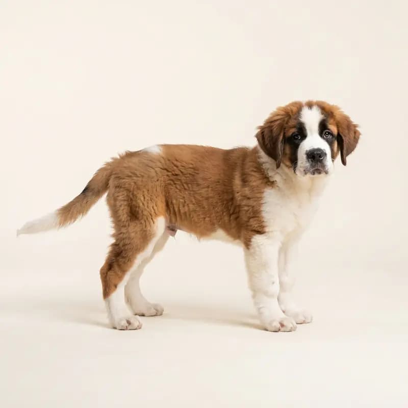 圣伯纳犬 Welpe in 红白色