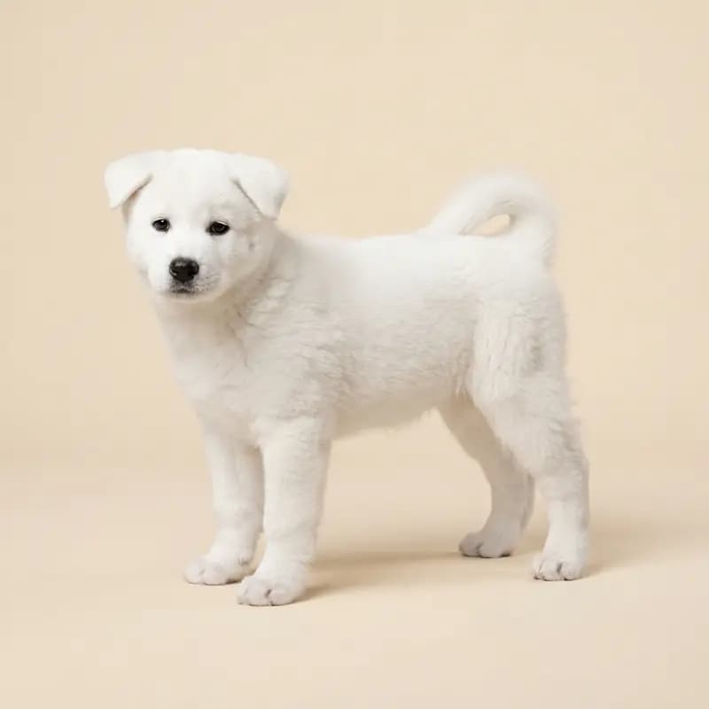 Akita americano Welpe in Blanco