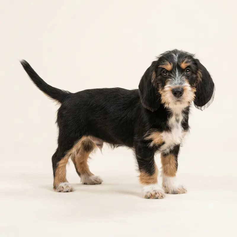 Pequeño Basset Grifón Vendeano Welpe in Tricolor
