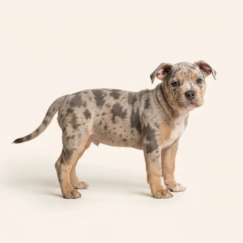 Exotic Bully puppy in 大理石色（Merle）