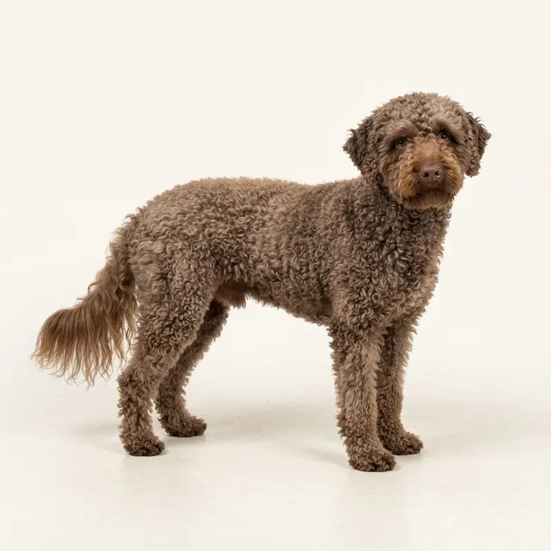 Volwassen Spaanse waterhond in Bruin