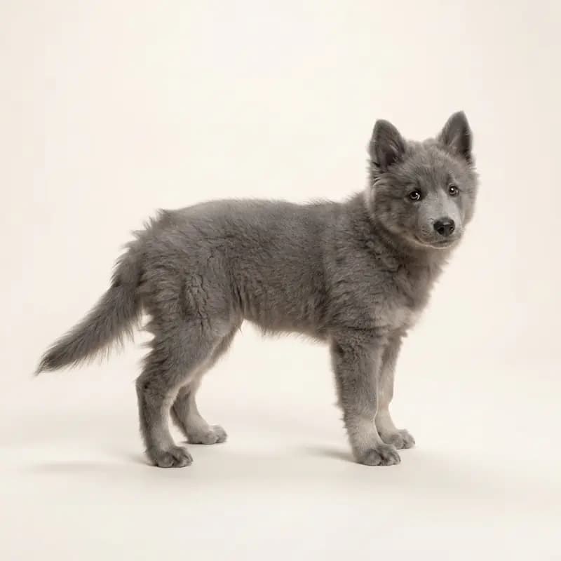 加拿大爱斯基摩犬 Welpe in 灰色