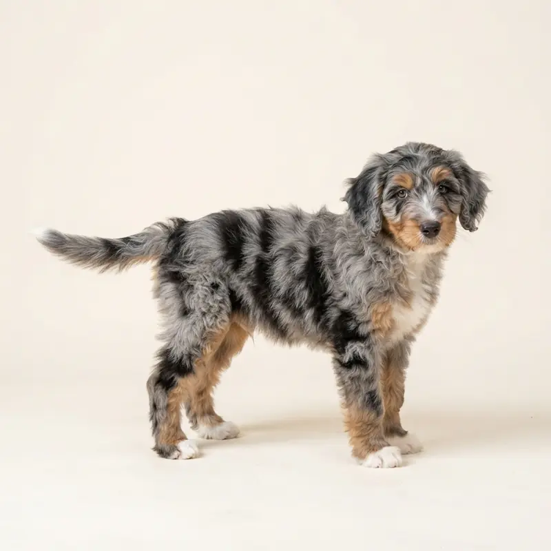 Sheepadoodle puppy in 蓝色大理石（Blue Merle）