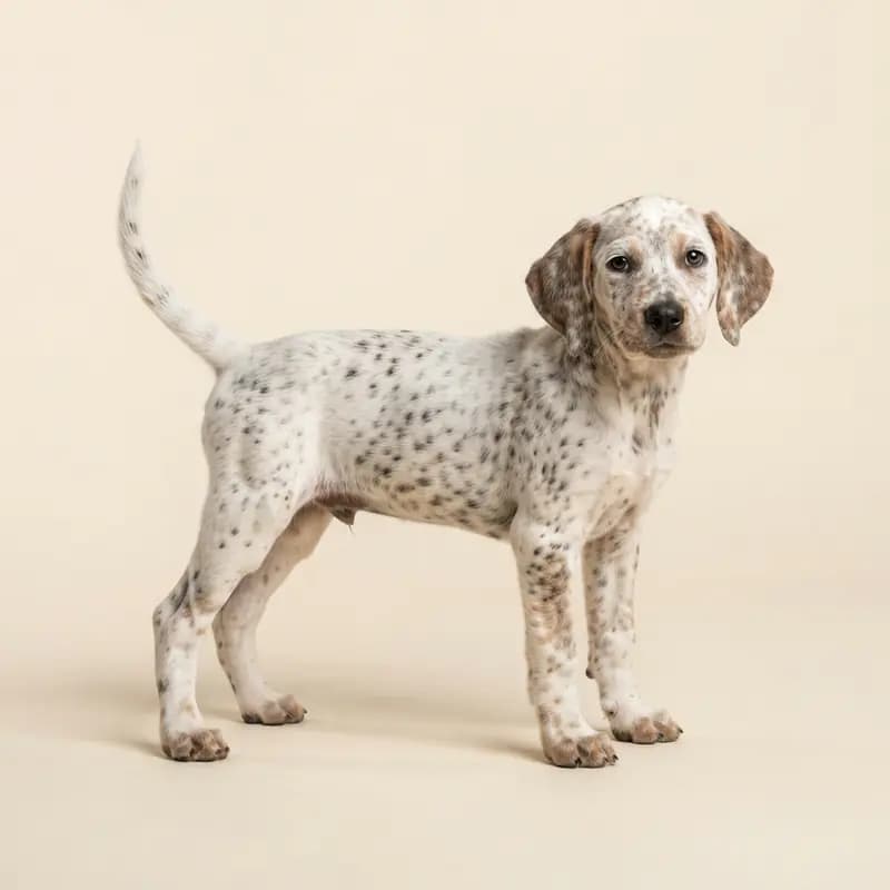 英国猎狐犬 Welpe in 斑点色