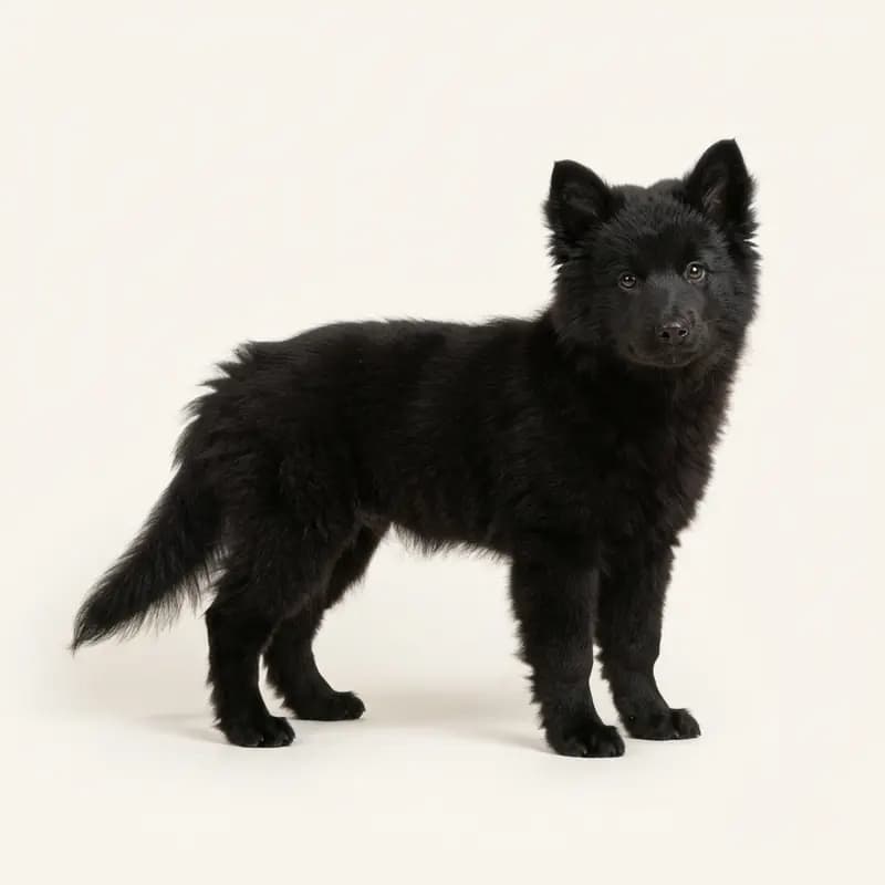 Chien suédois de Laponie Welpe in Noir