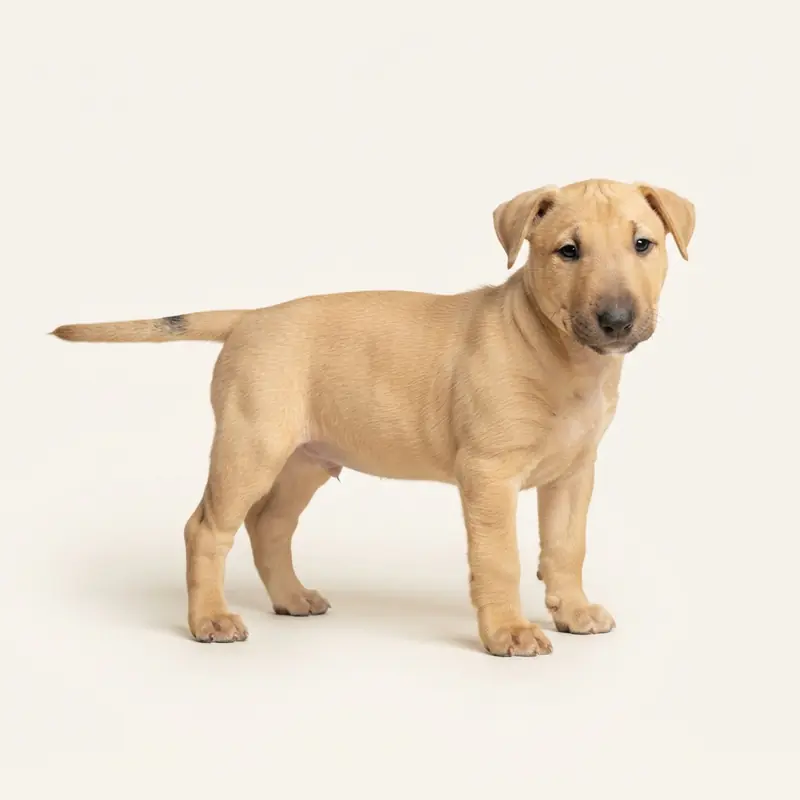Bull Terriër-pup in Reekleur
