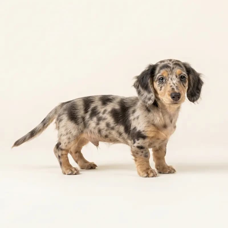 腊肠犬 Welpe in 大理石色（Merle）