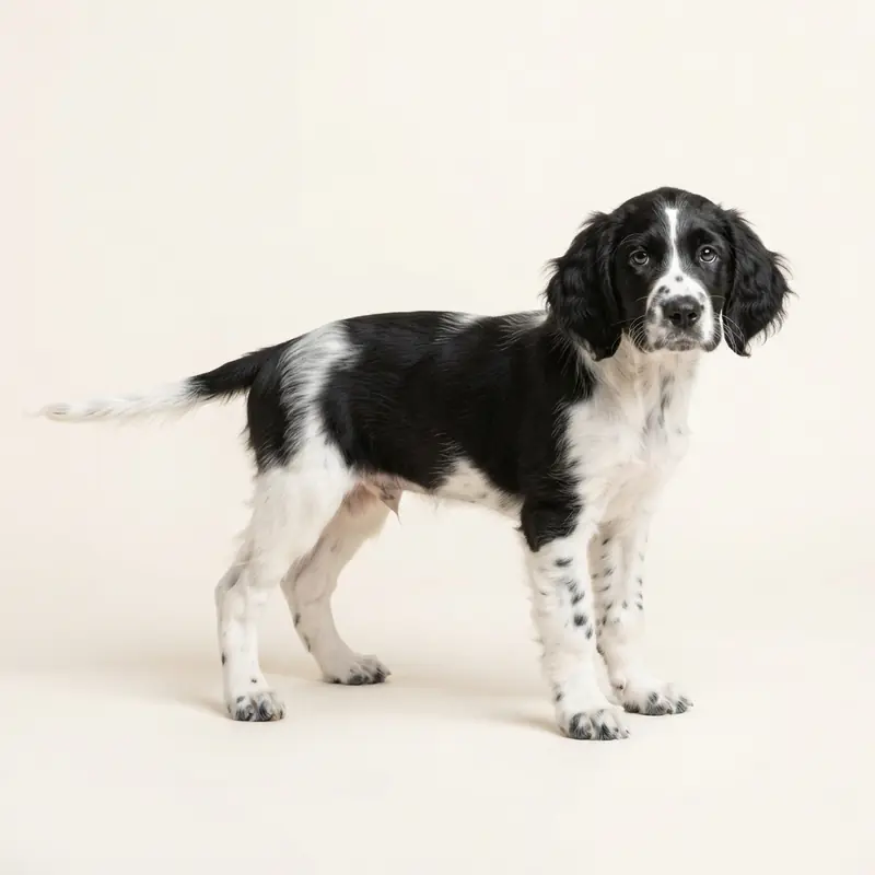 English Setter Welpe in Schwarz-Weiß