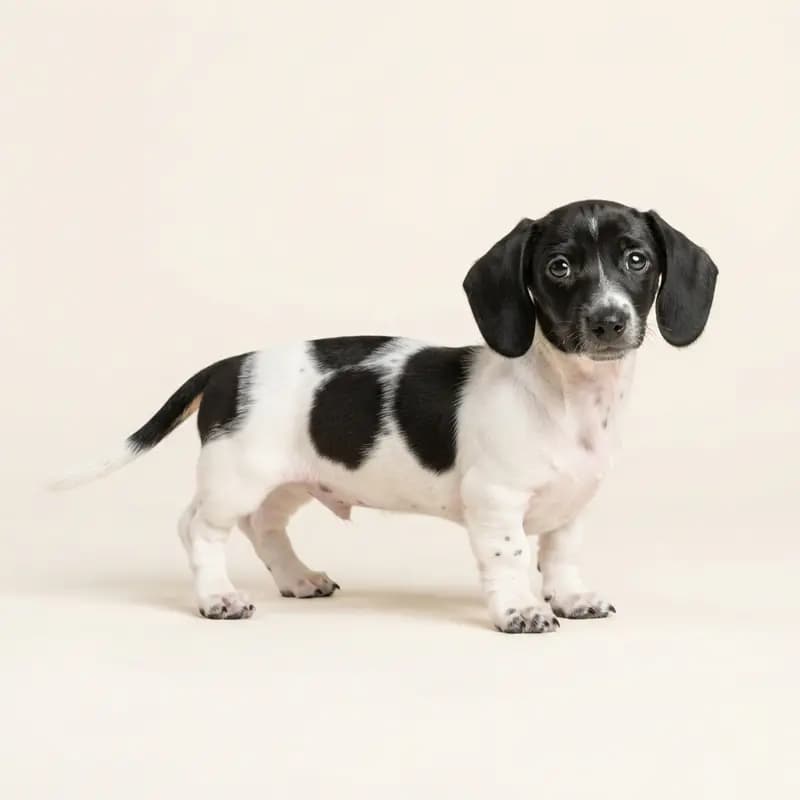 腊肠犬（短毛） Welpe in 花斑色