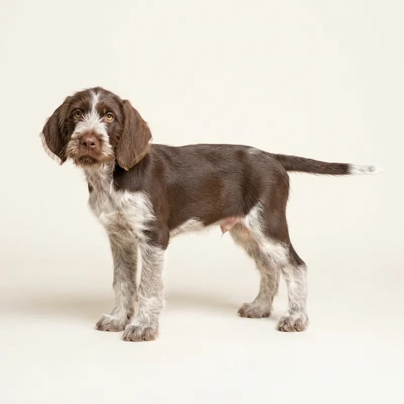 Spinone italiano Welpe in Marrón y blanco