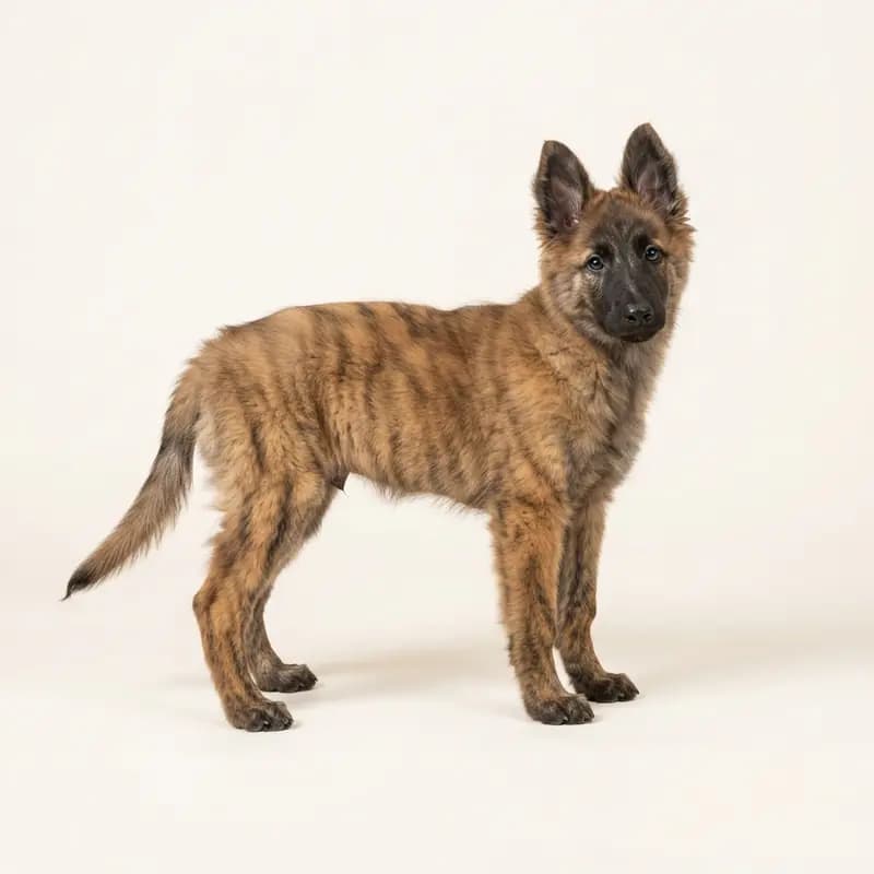 Hollanda Çoban Köpeği (uzun tüylü) Welpe in Çizgili (brindle)