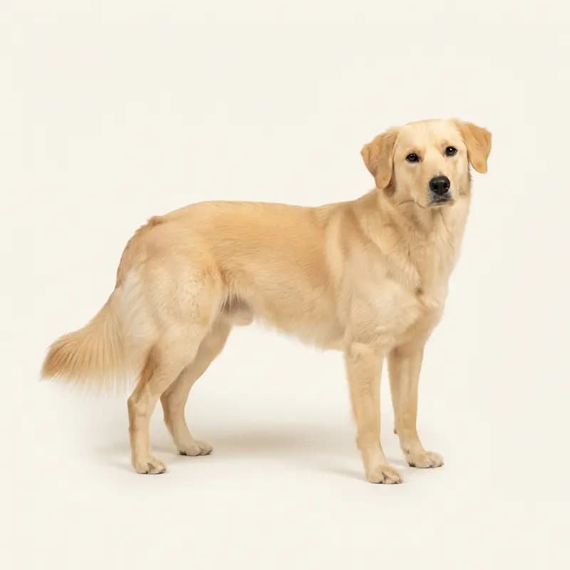 黄色的成年澳洲牧羊拉布拉多犬（澳大利亚牧羊犬 x 拉布拉多犬）