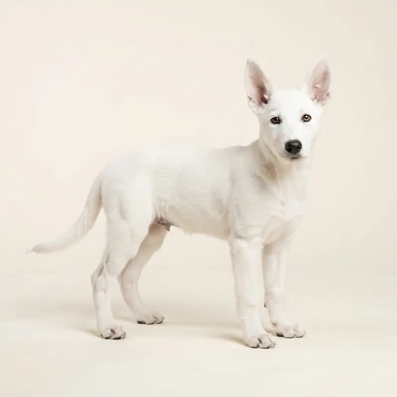 加纳利犬 Welpe in 白色