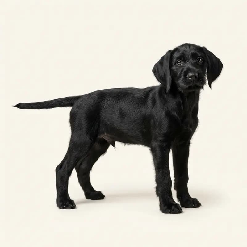 德国粗毛指示犬 Welpe in 黑色