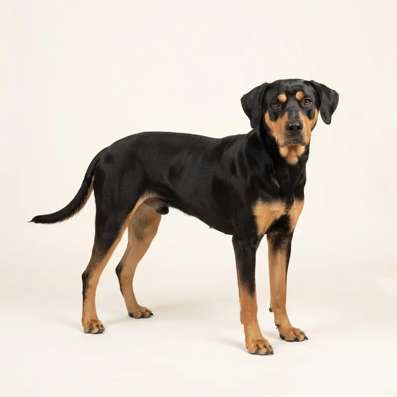 黑褐双色的成年卡塔豪拉豹犬