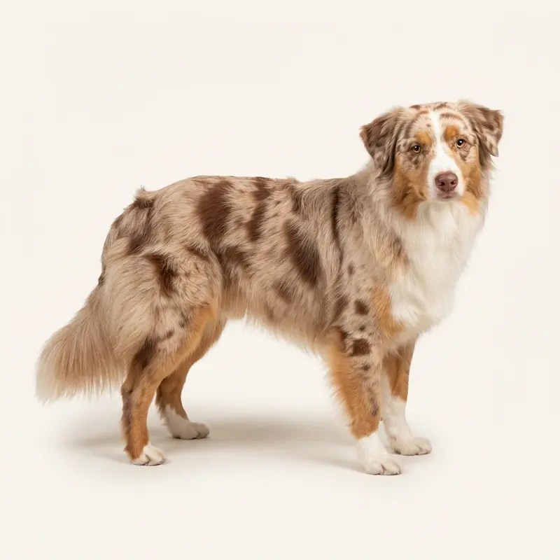 红色大理石（Red Merle）的成年迷你美国牧羊犬