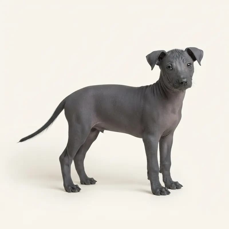 秘鲁无毛犬 Welpe in 蓝色