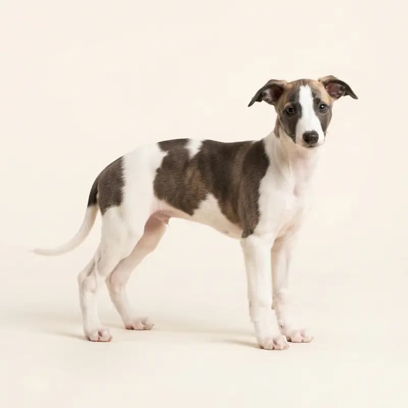 惠比特犬 Welpe in 花斑色