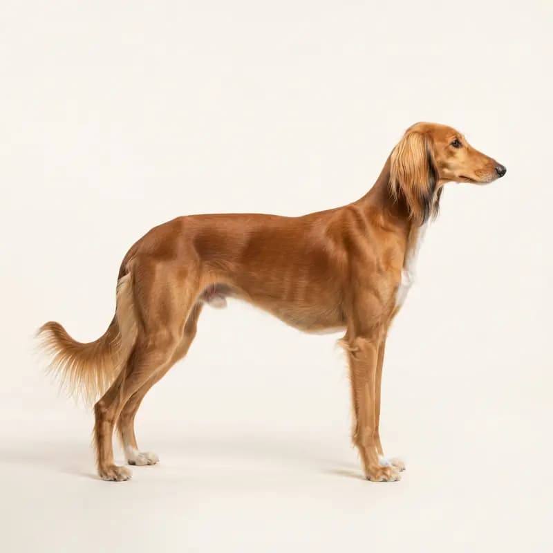 丝质毛毛型的萨路基猎犬