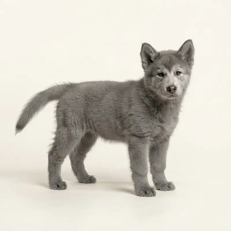 Alaskan Malamute Welpe in Grau