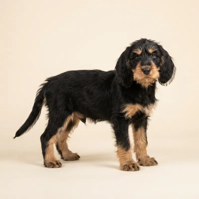 大格里芬旺代犬 Welpe in 黑褐双色