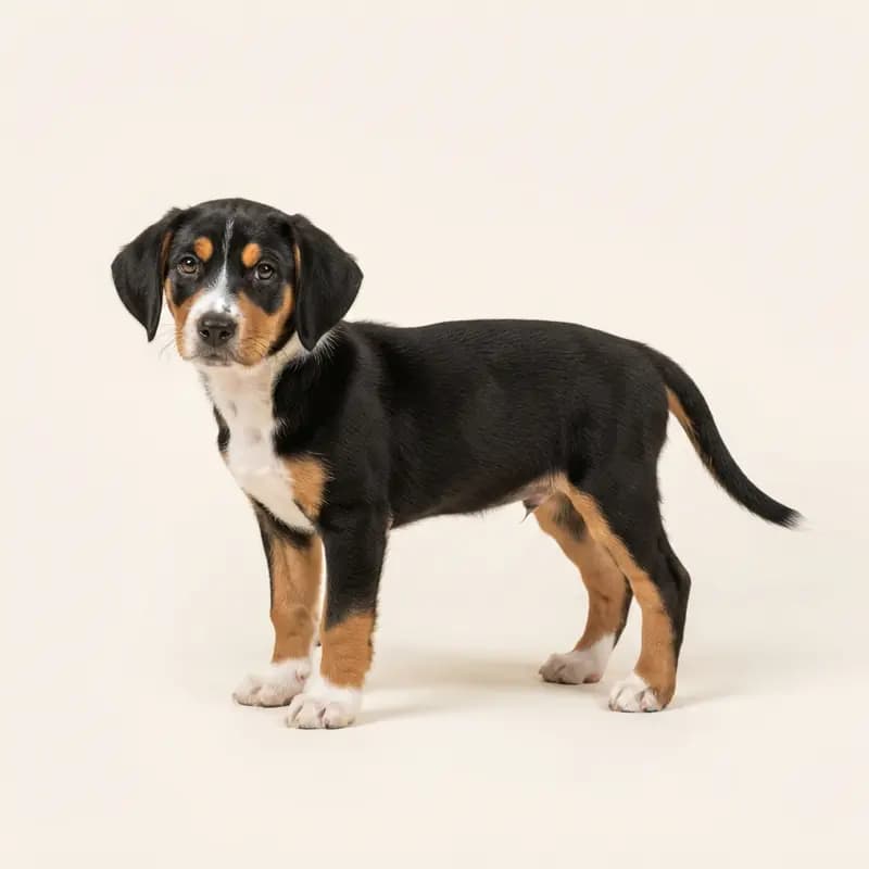 瑞士矮脚猎犬 Welpe in 三色