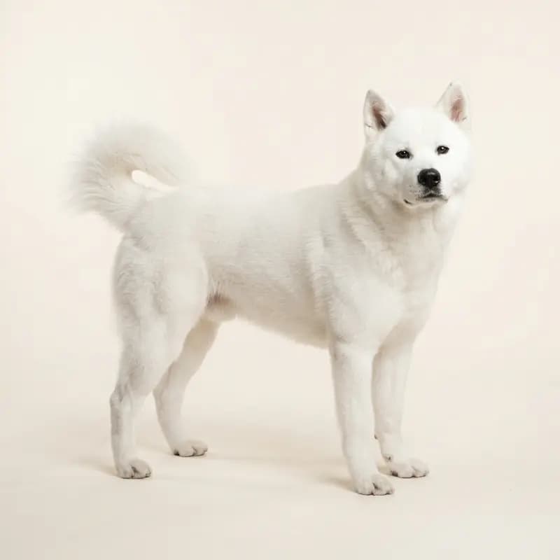 Akita americano adulto en Blanco
