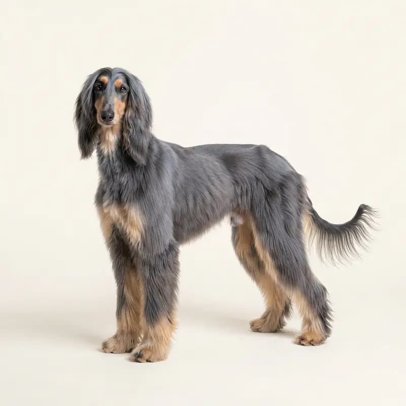 Afghanischer Windhund ausgewachsen, Blau mit Loh