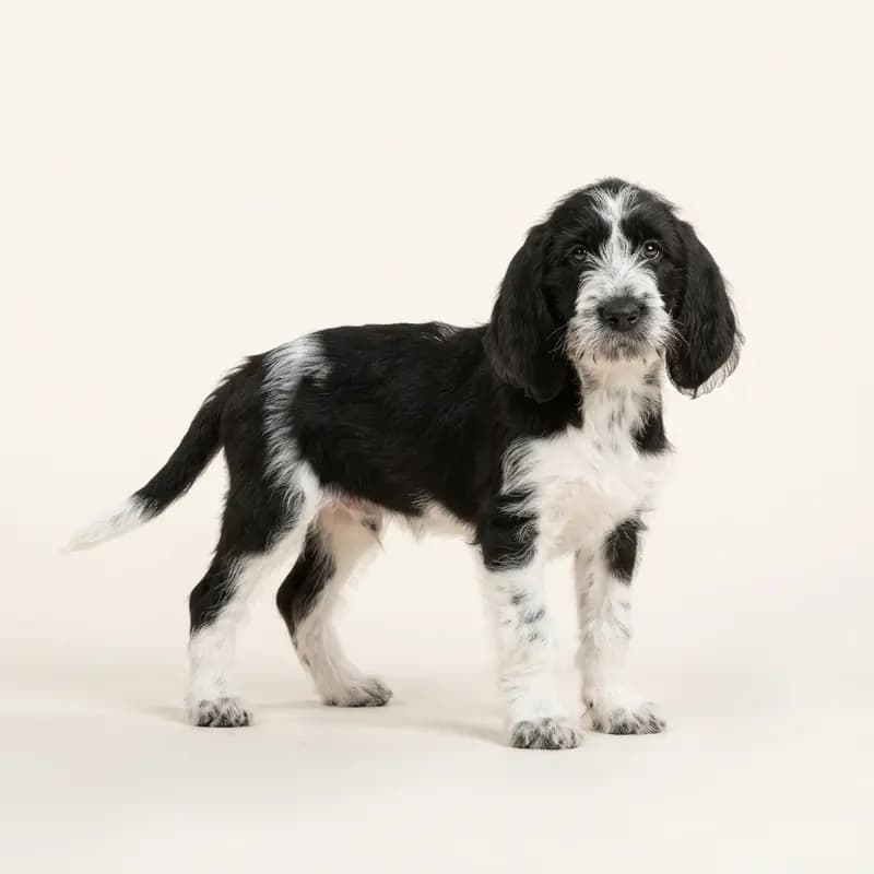大格里芬旺代犬 Welpe in 黑白色