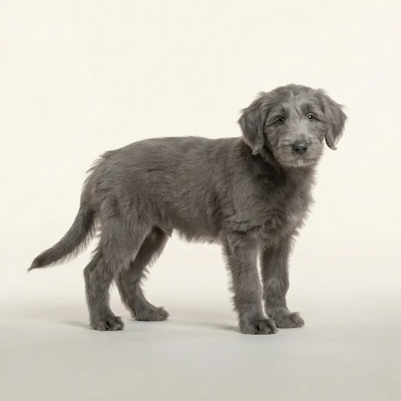 Collie barbudo Welpe in Gris