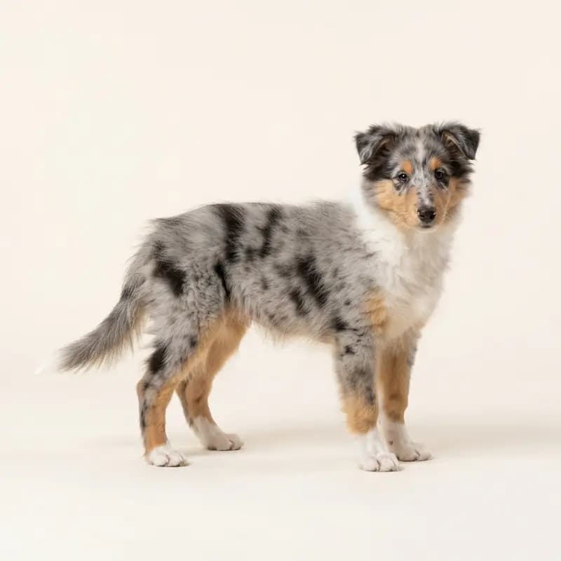 英国牧羊犬 Welpe in 蓝色大理石（Blue Merle）