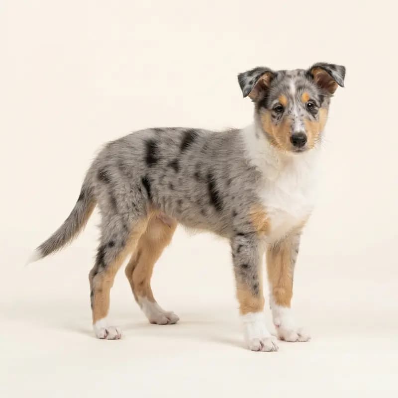 American Collie puppy in Blue merle