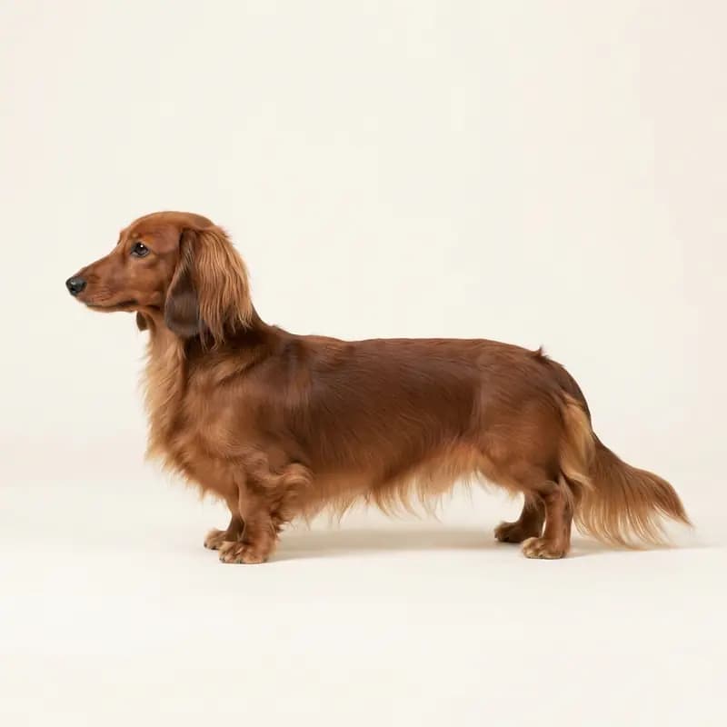 长毛毛型的迷你腊肠犬