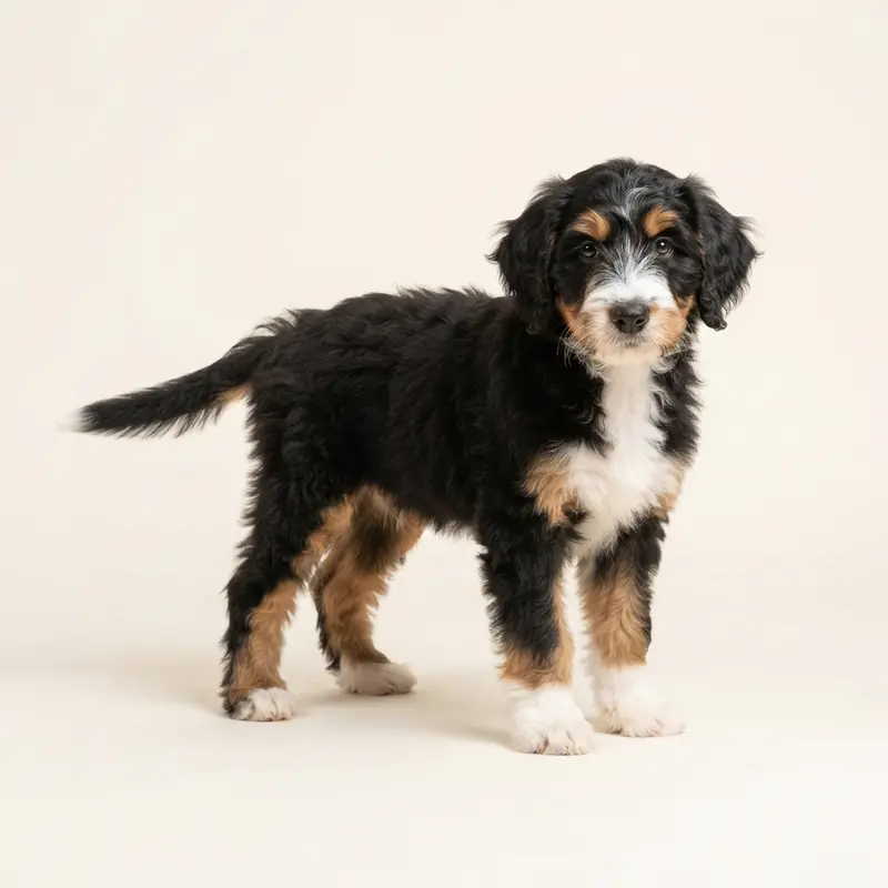 Sheepadoodle puppy in 三色
