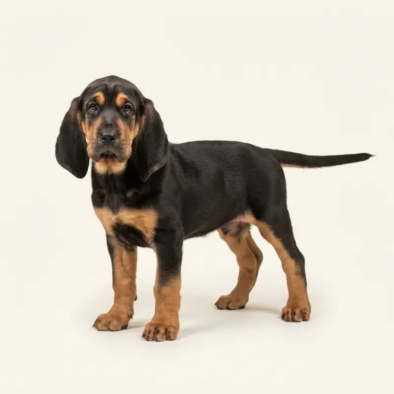 Bloedhond Welpe in Zwart met tan