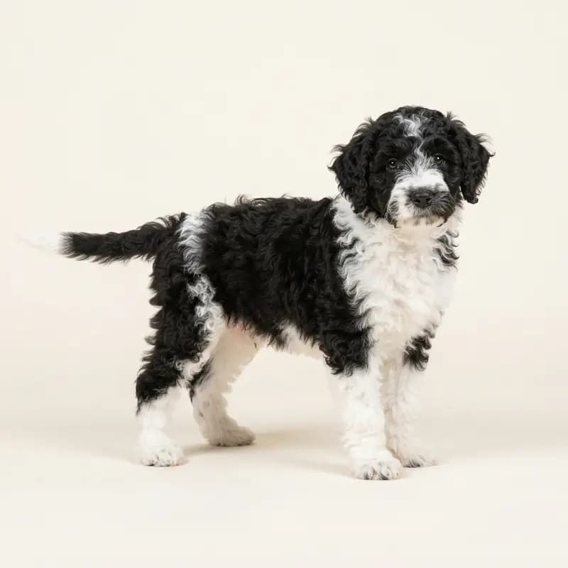 Spaanse waterhond Welpe in Zwart-wit