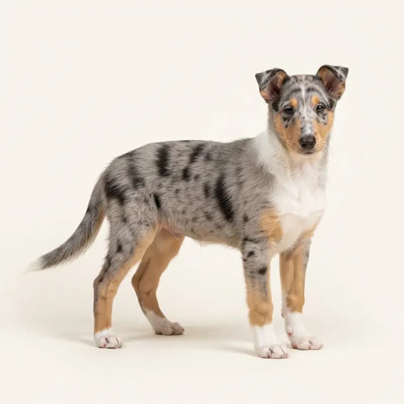 Colley à poil court Welpe in Bleu merle