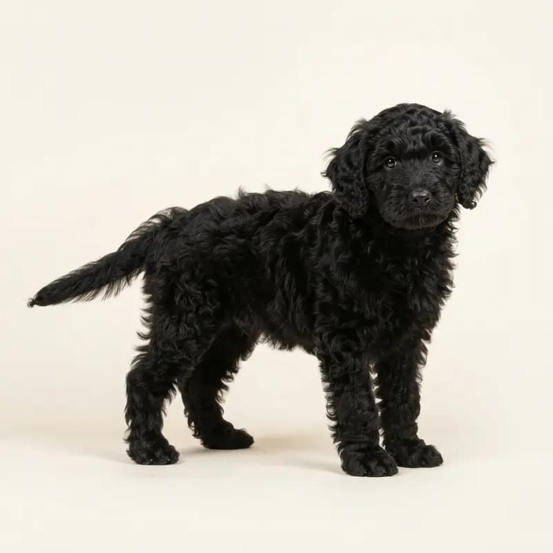 Barbet Welpe in Schwarz