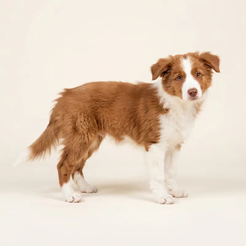 边境牧羊犬 Welpe in 红白色
